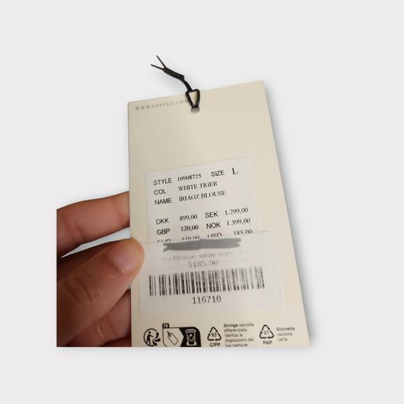 NEW Gestuz Womens Iria Tiger Stripe Long Sleeve Textured Blouse L Bold Print - Picture 6 of 8